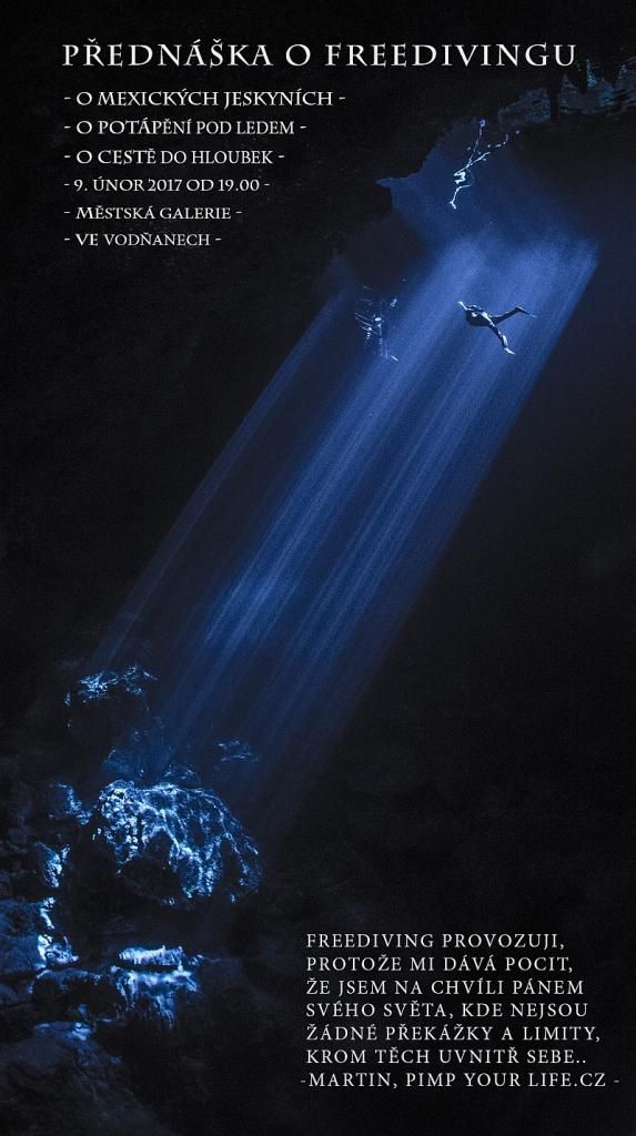 Předáška o jeskyním freedivingu v Mexicu - Vodňany tento čtvrtek !