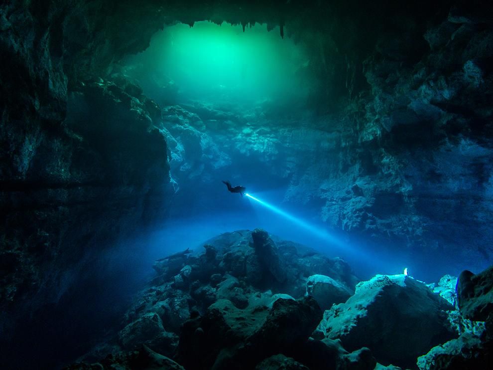 Freediving v Mexiku: cenotes a velryby